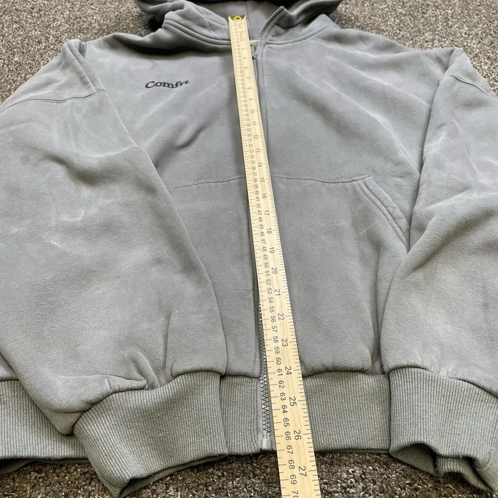Comfrt Zip up Oversized Hoodie Sweatshirt - Charcoal/ Dark Grey Size Medium - Picture 3 of 9